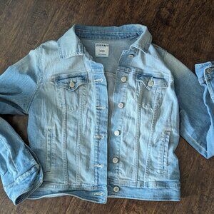 Women’s Old Navy Denim Jean Jacket - Light Blue Faded Denim - Size Medium